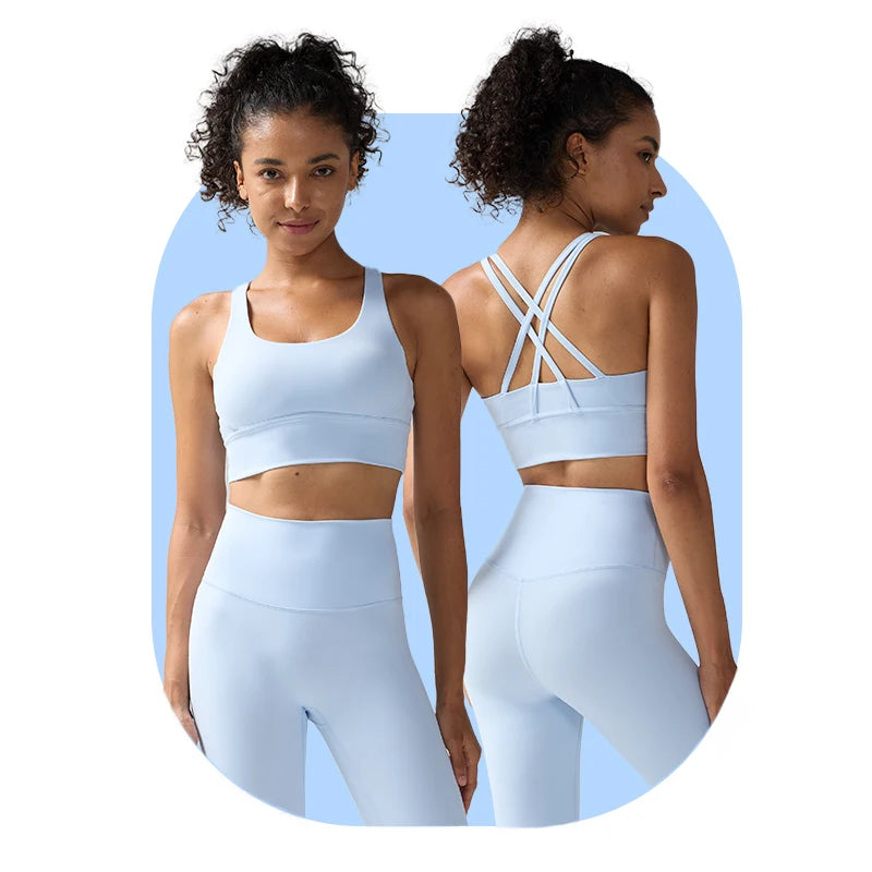 Women's Yoga Set Workout Set 2 Piece High Waist Yoga Leggings Sports Bra Gym Suit Activewear Sports Fitness Set Sports Suit - ATFH
