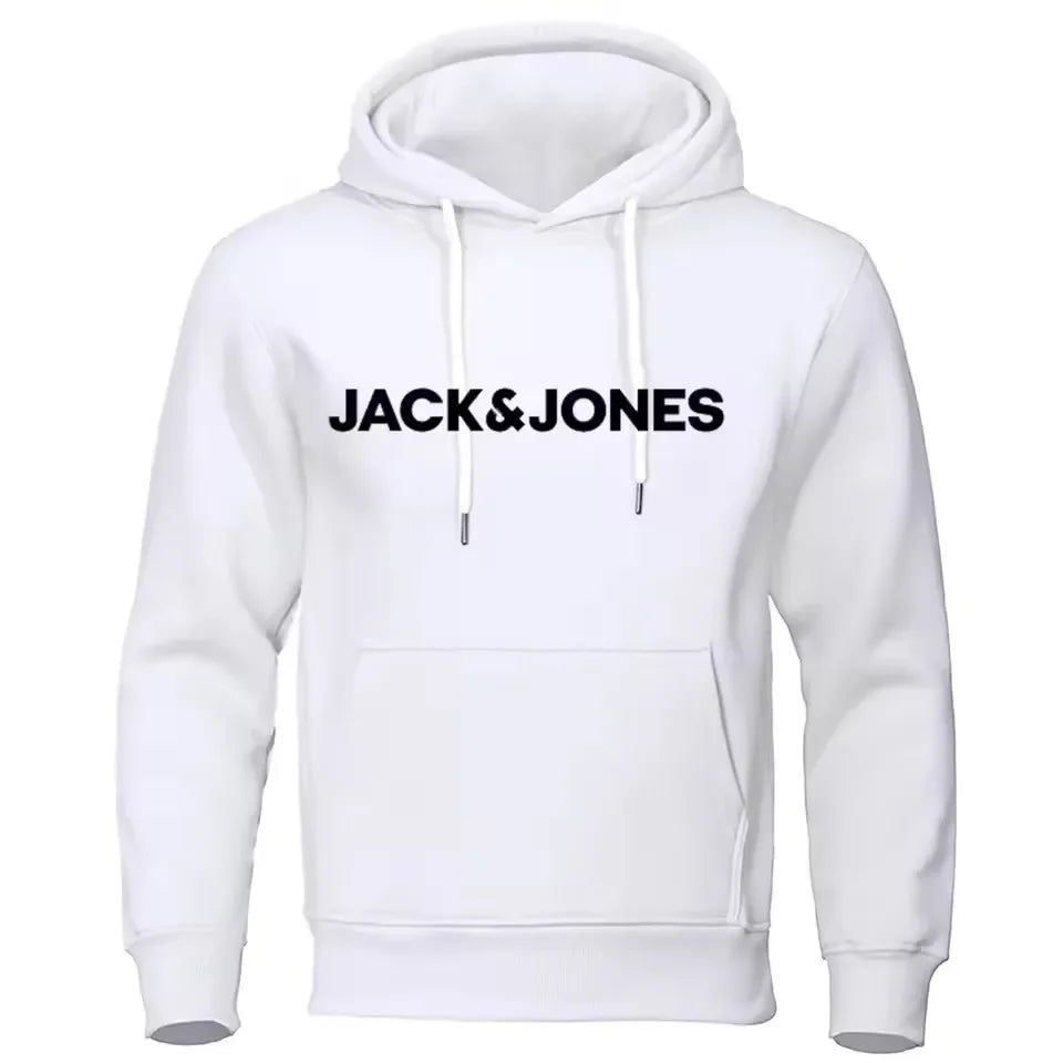 Jack & Jones Men's and Women's Hooded Sweatshirts, Fashionable Loose and Casual, Comfortable Printed Sportswear, Streetwear - ATFH