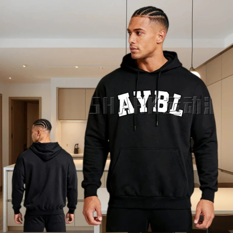 2026 Spring Unisex Oversized AY Hoodie Casual Loose Fit Pullover Sweatshirt With Pocket Breathable Warm Gym Sportswear For Worko - ATFH
