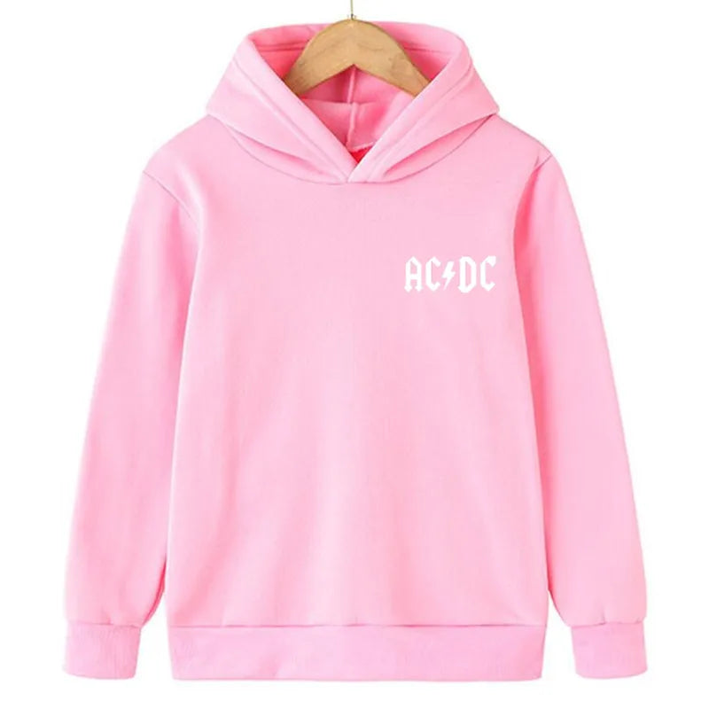 Hip Hop Fashion AC DC Children Hoodies Sweatshirt Autumn Winter Kids Hooded Top Casual Sportswear Boys Girls Hoodie Pullover