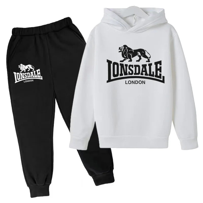 Kids Fashion Hoodie Boys Lion Print Tracksuit Girls Toddler Coat 3-12Y Top+pants 2P Clothing Charming Casual Sports Jogging Set - ATFH