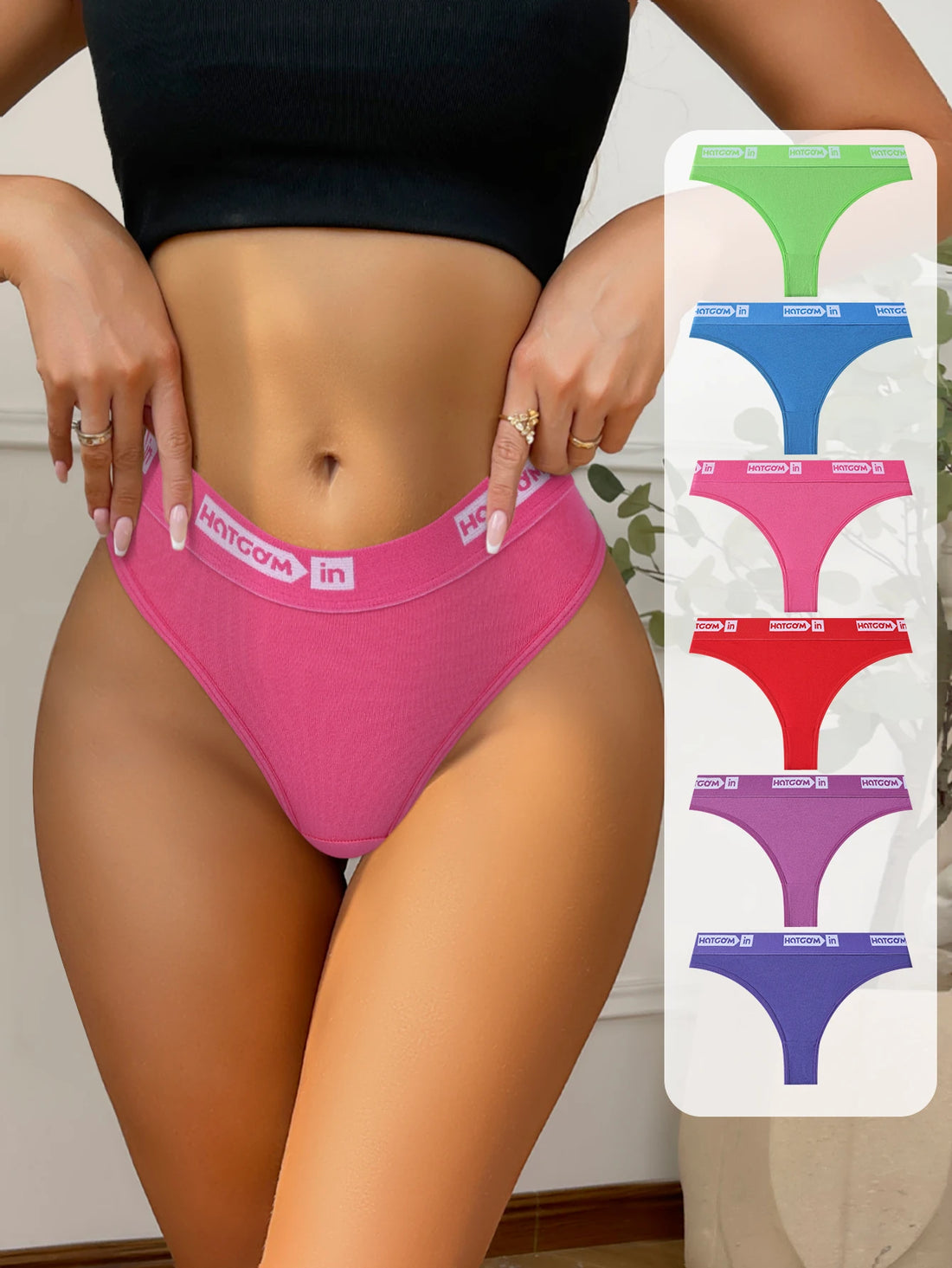 6Pcs/Set Sexy Women Thongs Low Waist Underwear Panties Girls Briefs Cotton G-String Breathable Ladies Panty Female Lingerie XS-L