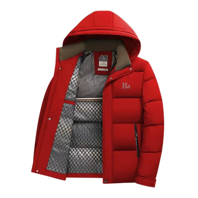Winter Men New Thick Warm Hooded Coats Trendy Hooded Windproof Parkas Men's  Casual Cotton-Padded Jacket Bread Jackets