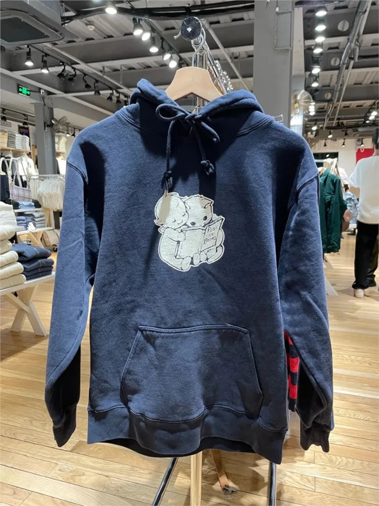 Autumn Letter Print Loose Drawstring Hoodies Women New Casual Pocket Streetwear Cotton Pullover Top Sweet Cute Sweatshirts OOTDS - ATFH