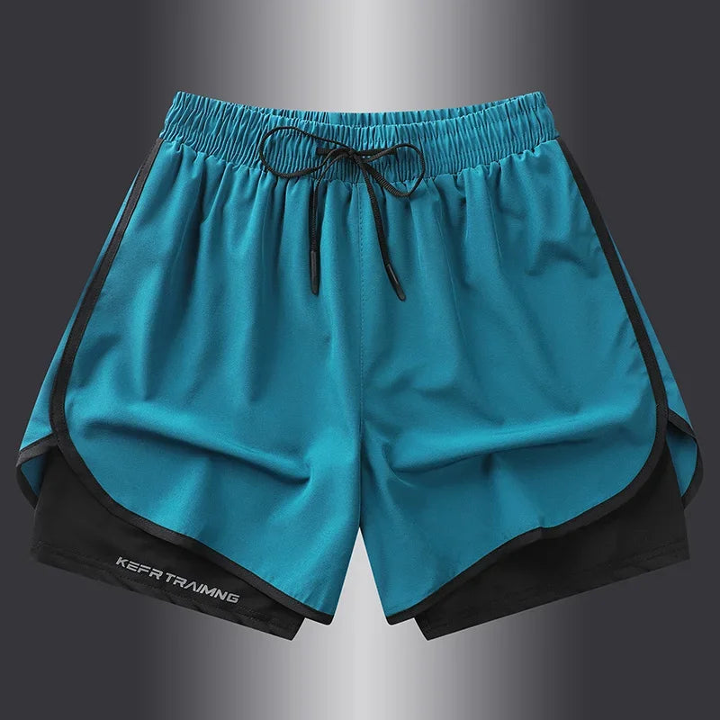 【 S-5XL 】2025 Sports Three Piece Pants Summer Popular Anti glare Double layered Sports Shorts for Men and Women Couples Ru