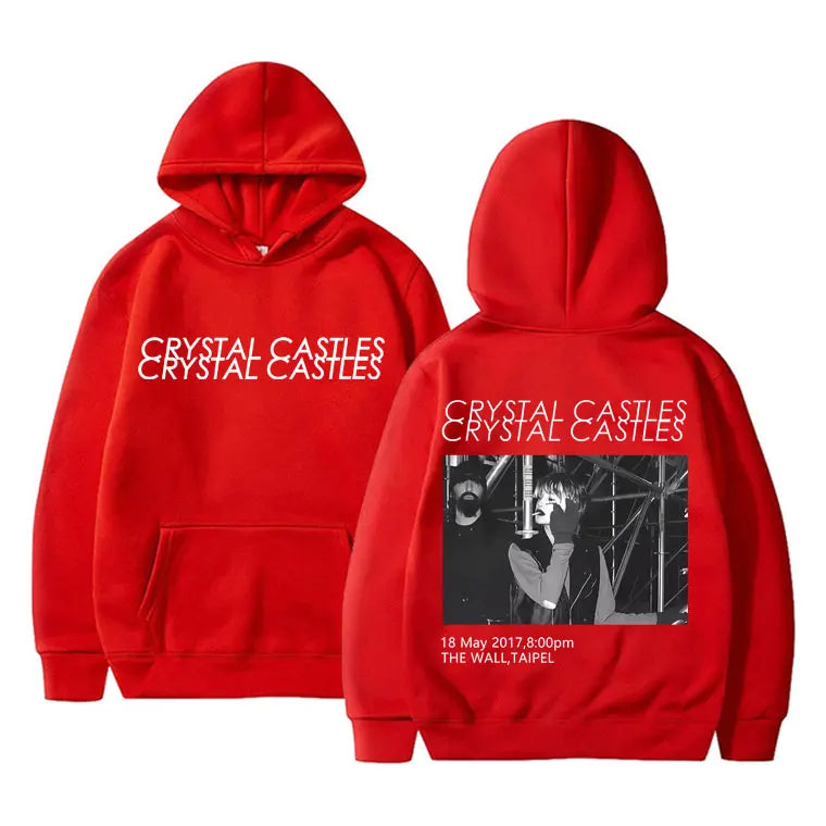 Canada Band Crystal Castles Double Sided Print Hoodie Men Women Gothic Punk Sweatshirt Men's Rock Oversized Pullover Streetwear - ATFH