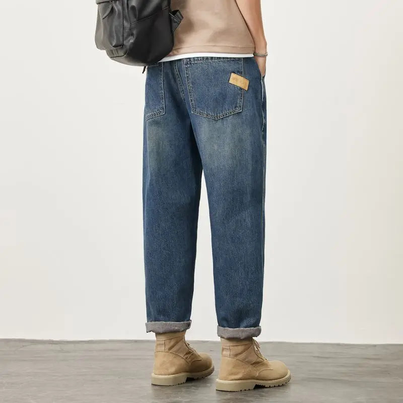 Summer Micro-cone Straight Jeans for Men Loose Comfortable and Versatile Casual Teenager Trendy Retro Trousers jeans for man ATFH