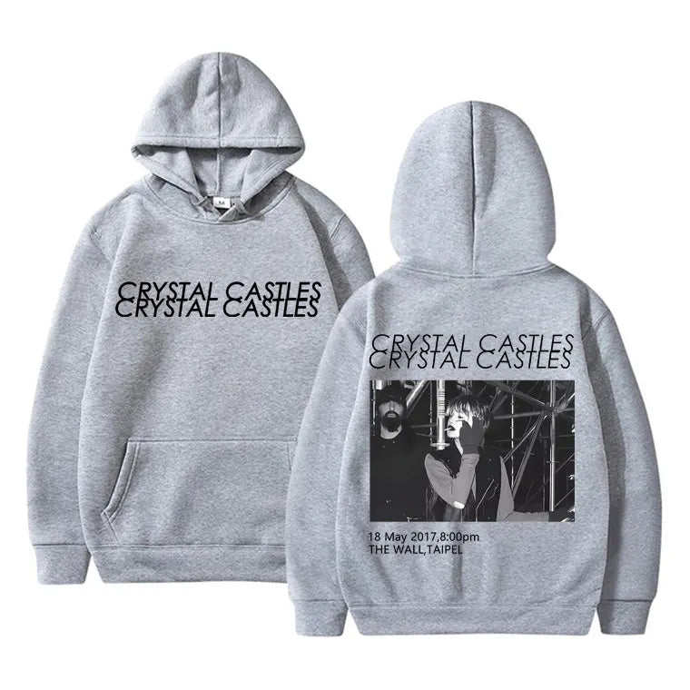 Canada Band Crystal Castles Double Sided Print Hoodie Men Women Gothic Punk Sweatshirt Men's Rock Oversized Pullover Streetwear - ATFH