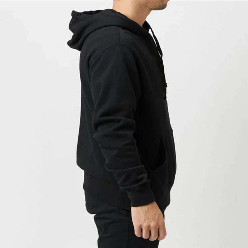 2025 Men's Solid Color Hooded Sweaters Men's Warm Wool Sweater Fashionable Street Clothing Loose  Breathable Jersey Brand Hooded - ATFH