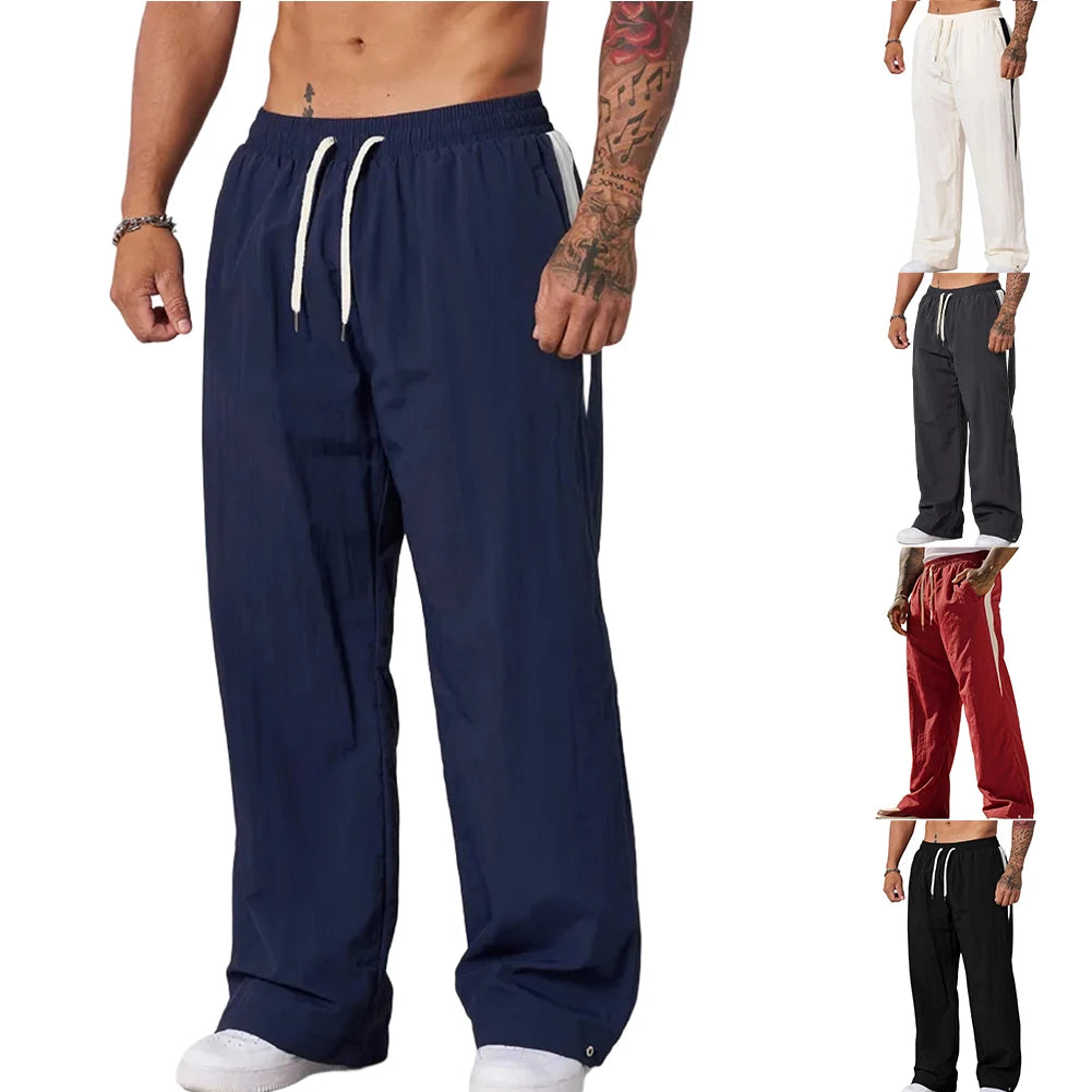 Men Sports Jogging Pants Male Breathable Fitness Sweatpants Loose Wide Leg Casual Trousers Men's Clothes