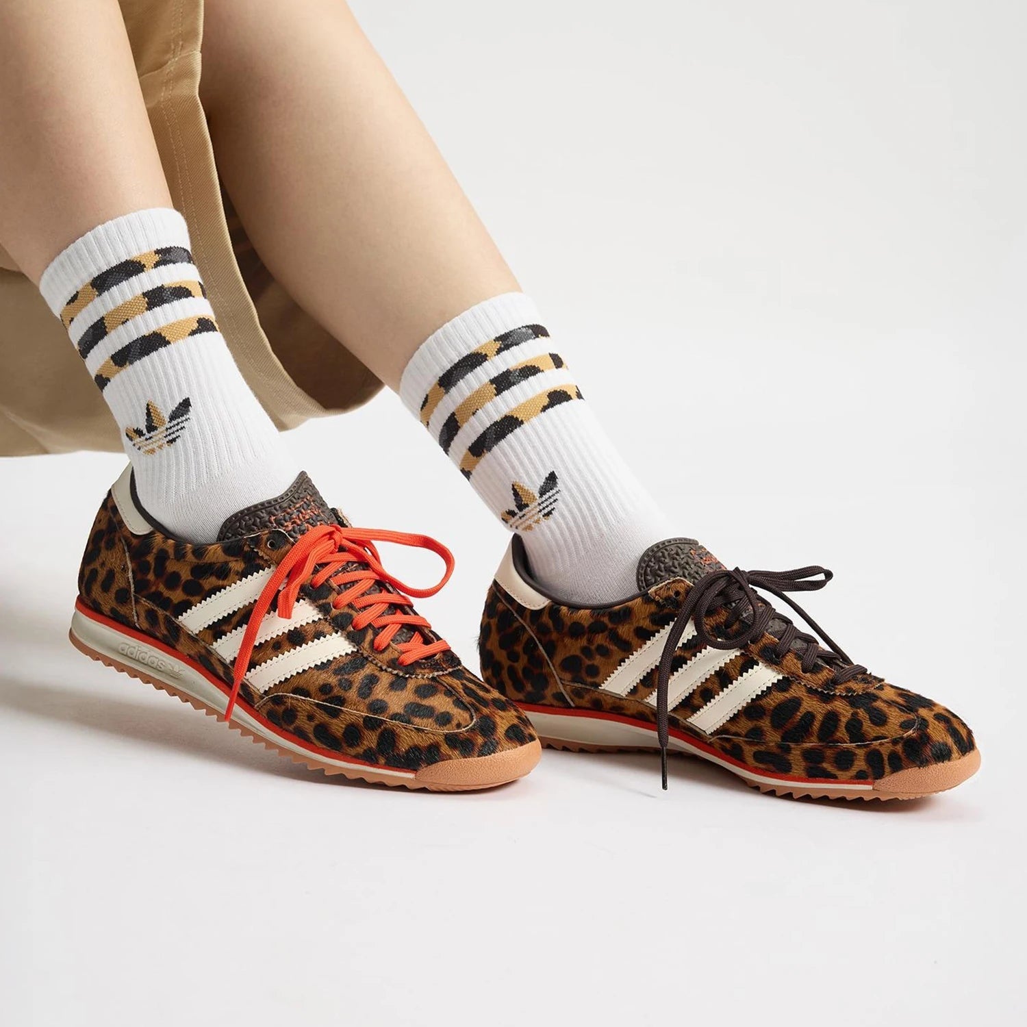 Adidas genuine clover women's leopard print durable and fashionable sports shoes JI0189 ATFH