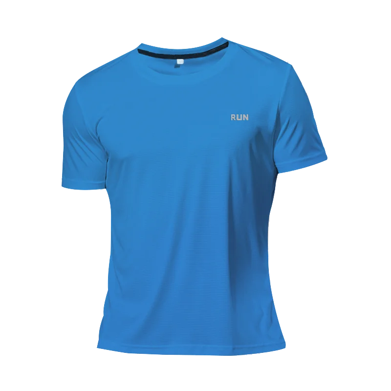 Men's Quick Dry Short Sleeve Gym Running Moisture Wicking Round Neck T-Shirt Training Exercise Gym Sport Shirt Tops Lightweight