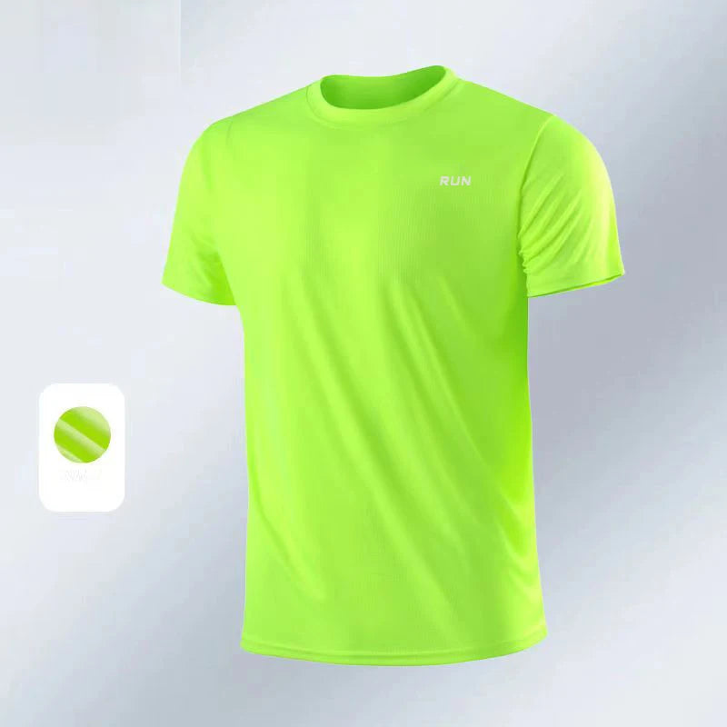 Men Bodybuilding Top Short Sleeve Gym Fitness t-Shirts Man Summer Quick Dry Football Running Shirt Sport Training Jersey Gymwear