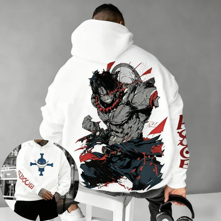 2026 New One Piece Portgas D Ace Printed Hoodie Sweatshirt Men's and Women's Hoodie Men's Tops Sports Hoodie Harajuku Y2K Hoodie - ATFH