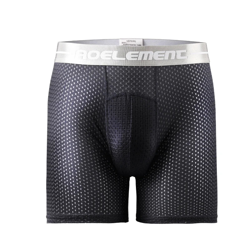 5-Pack of Ice Mesh Sports Underwear for Men, Anti-Wear Leg Running, Five-Point Extended Fitness Anti-Wear Crotch Extended Boxer