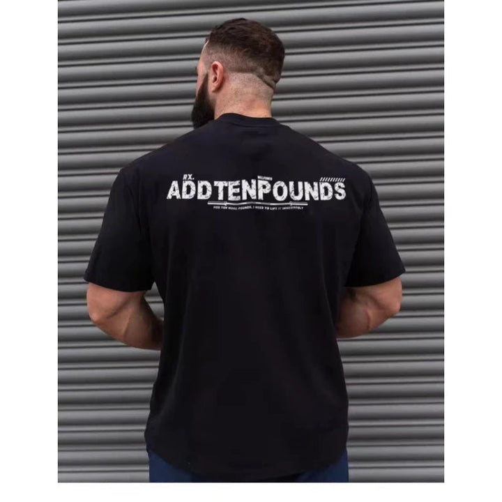 Summer Fashion 2026 Men's Cotton Workout Tee, Vintage Lifting Quote Print, Oversized Casual Streetwear for Bodybuilding & Sports ATFH