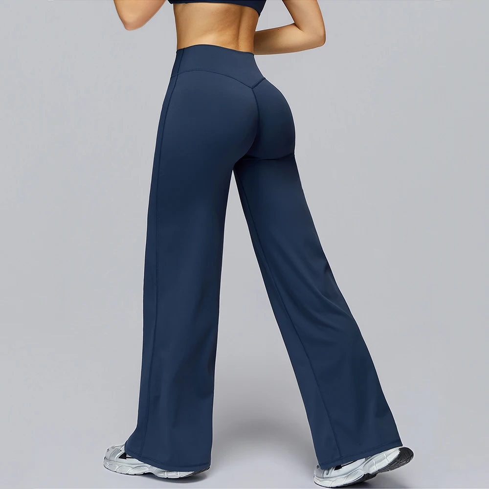 Yoga Pants Flare Leggings Women High Waist Wide Leg Pants Gym Women Fitness Sports Flared Pant Dance Trousers Women shaped Hip - ATFH