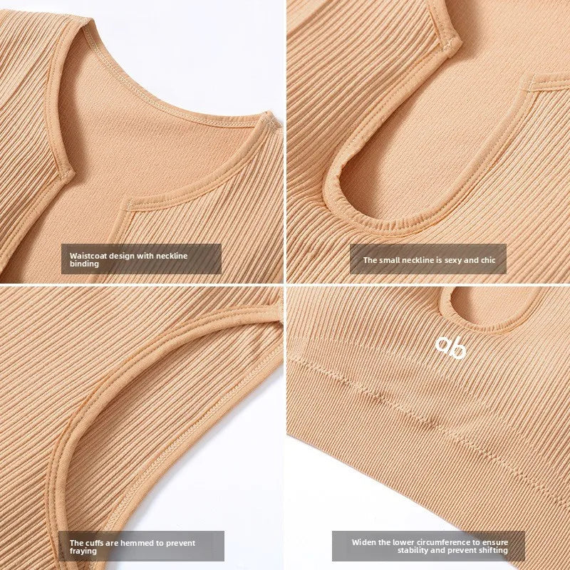 Women High Impact Sports Bra Wireless Padded Back Support Breathable High Elastic Anti-Sag Push Up Gym Running Yoga Bras