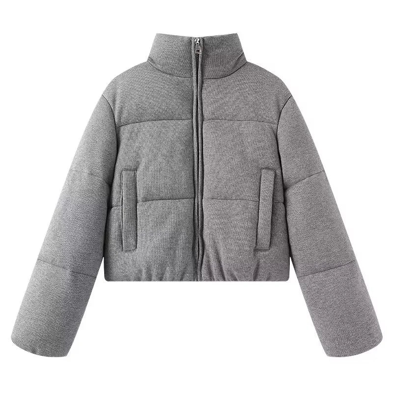 KEYANKETIAN Winter New Women's Stand up Collar Zipper Side Pocket Warm Knitted Cotton Jacket Breadms for Women coat ATFH