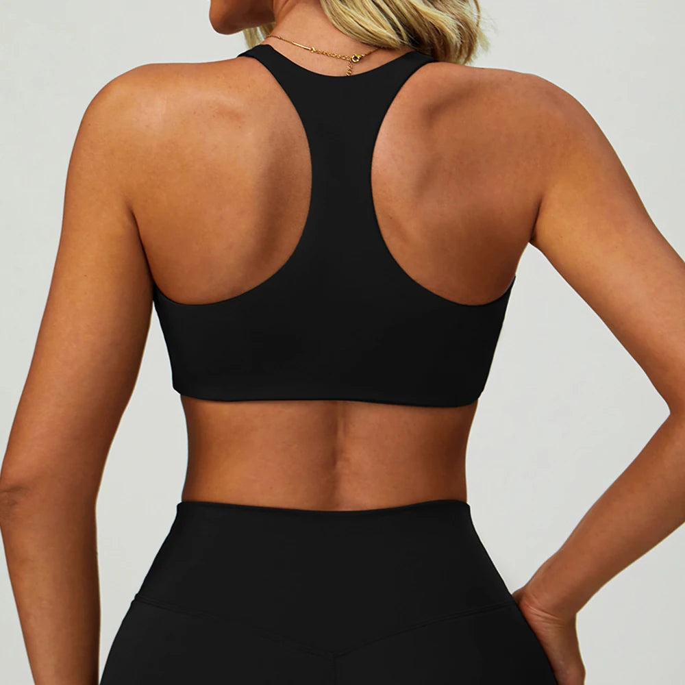 Women Yoga Bra Shockproof Crop Top Push Up Sport Bra Breathable Sports Bra Fitness Top Gym Sexy Halter Workout Underwear Padded - ATFH
