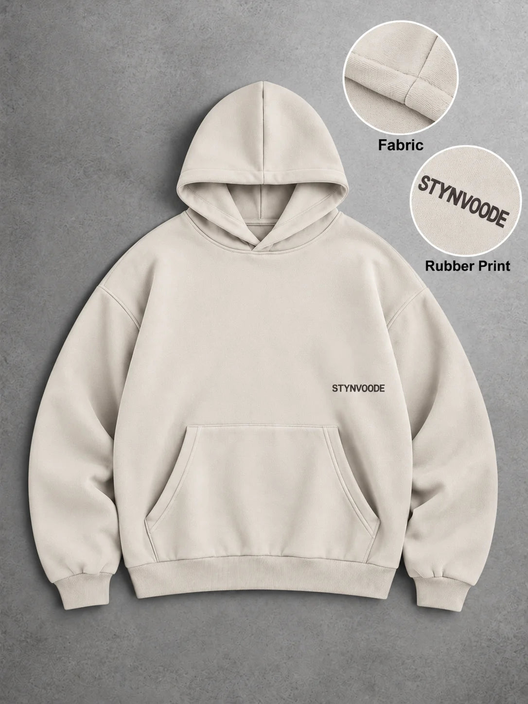 Men's & Women's Hoodie Back Full Wrap Around Large Letter Rubber Print Y2K Streetwear Oversized Casual Pullover Sweatshirt S‑2XL