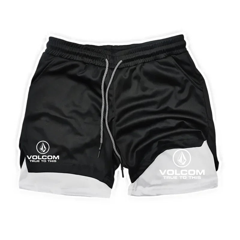 Men's 2-in-1 Sports Shorts, Double-layer Quick Drying Breathable Casual Fitness Exercise Running Sportswear