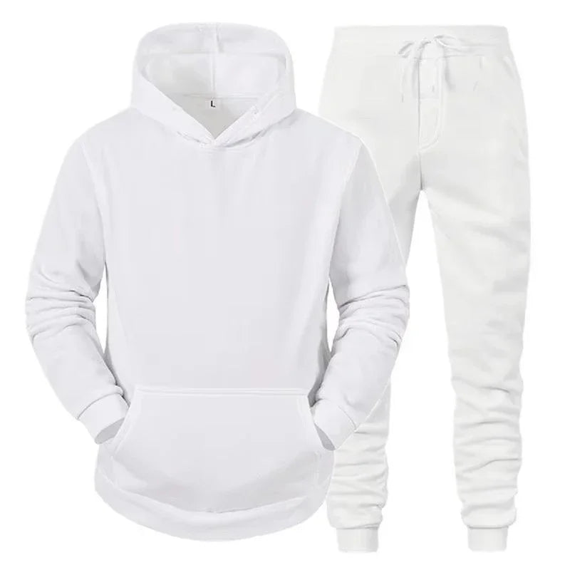 Winter Brand Men's Tracksuit Eco Soft Long Sleeve Pullover Joggers 2pcs Set Fitness Running Suits Sportswear Male - ATFH