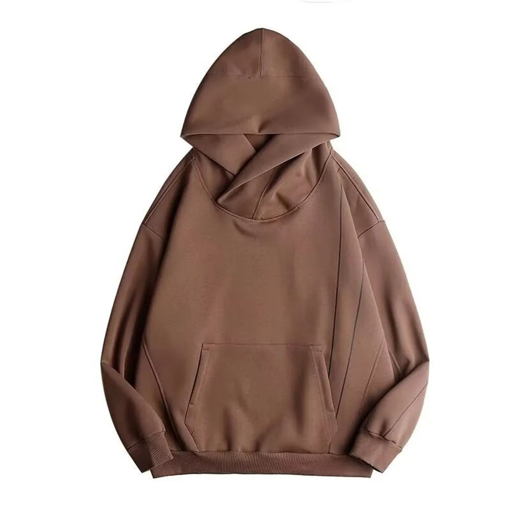 Y2K Men's Turtleneck Hoodie Sweatshirt Japanese Retro Loose Fit Pullover Casual Long Sleeve High Street Attire - ATFH