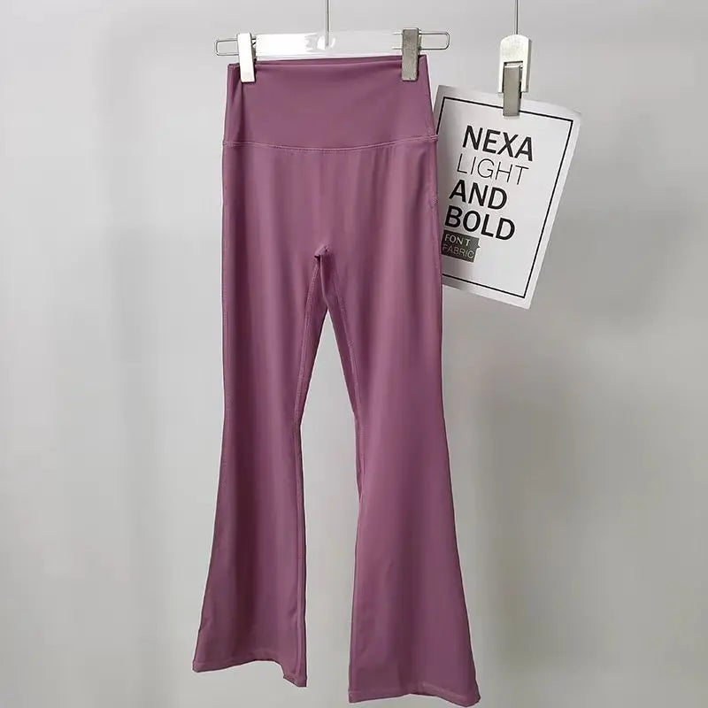 High-Waist Flared Yoga Leggings for Women High-End Wide-Leg Breathable Gym Casual Sports Bottoms ATFH