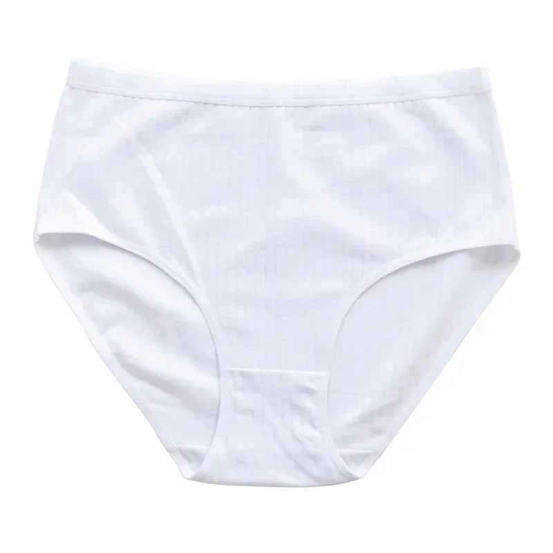 6pcs Cotton Women Panties Lady Plus Size Underwear High Waist Briefs Breathable Solid Color Female Lingerie Shorts