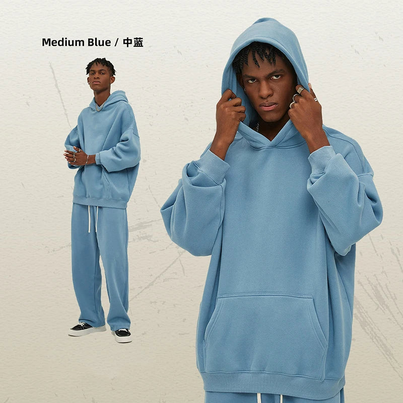 IEFB New Loose Fleece Trendy Hoodies Men Oversize Thickened Hooded Stylish Men's Sweatshirt 2026 Autumn Winter Pullover 9X1304 - ATFH