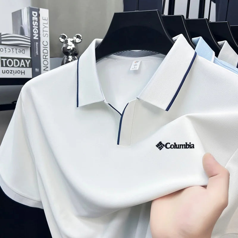 Luxury Quality Men's Original Letter Print Polo Shirt New Solid Color Lapel Short Sleeved T-shirt Business Casual Men's Clothing