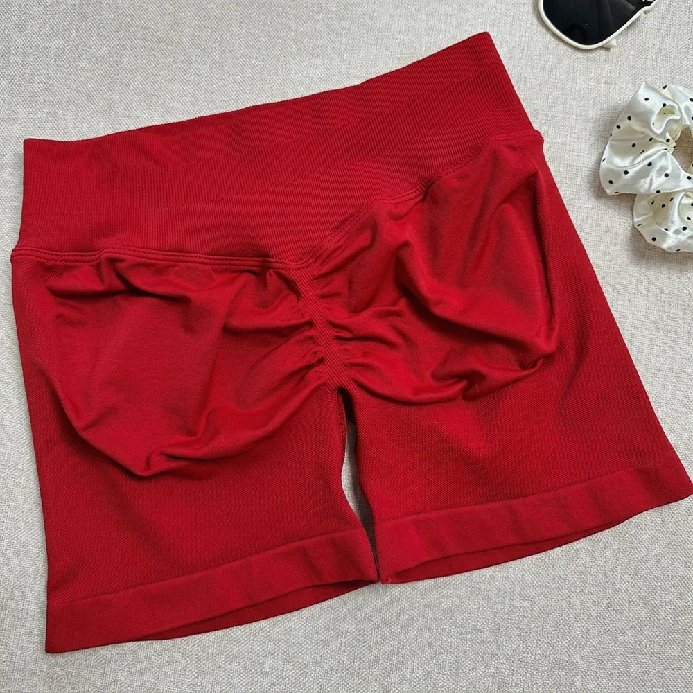 Seamless Yoga Workout Shorts for Women Low Waist Butt Lift Biker Shorts Gym Fitness Activewear Sports Training Shorts