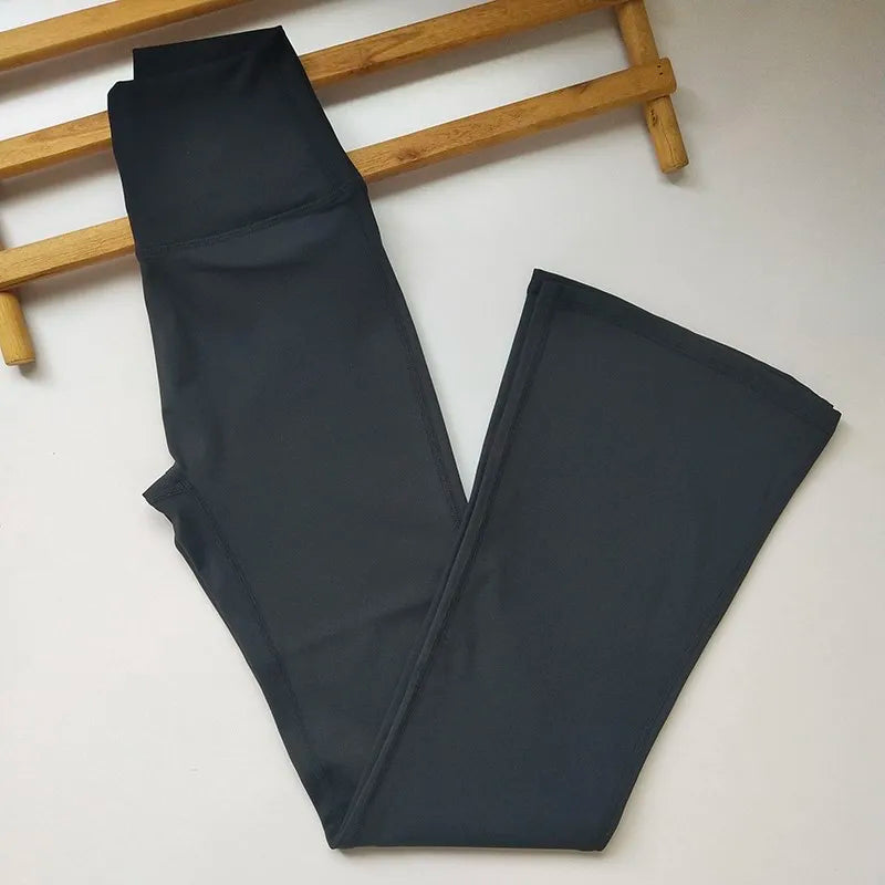 High-end Seamless High-Waist Flare Yoga Pants Women's Bell-Bottom Fitness Trousers High-Elastic Gym Tight Sports Leggings ATFH