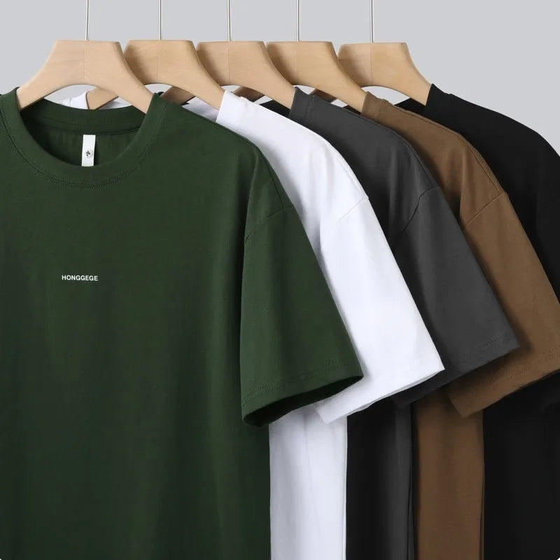 Men's Versatile Letter Printed Casual Base T-shirt Unisex T Shirt Summer Comfortable Simple Clean Round Neck Short Sleeve Top ATFH