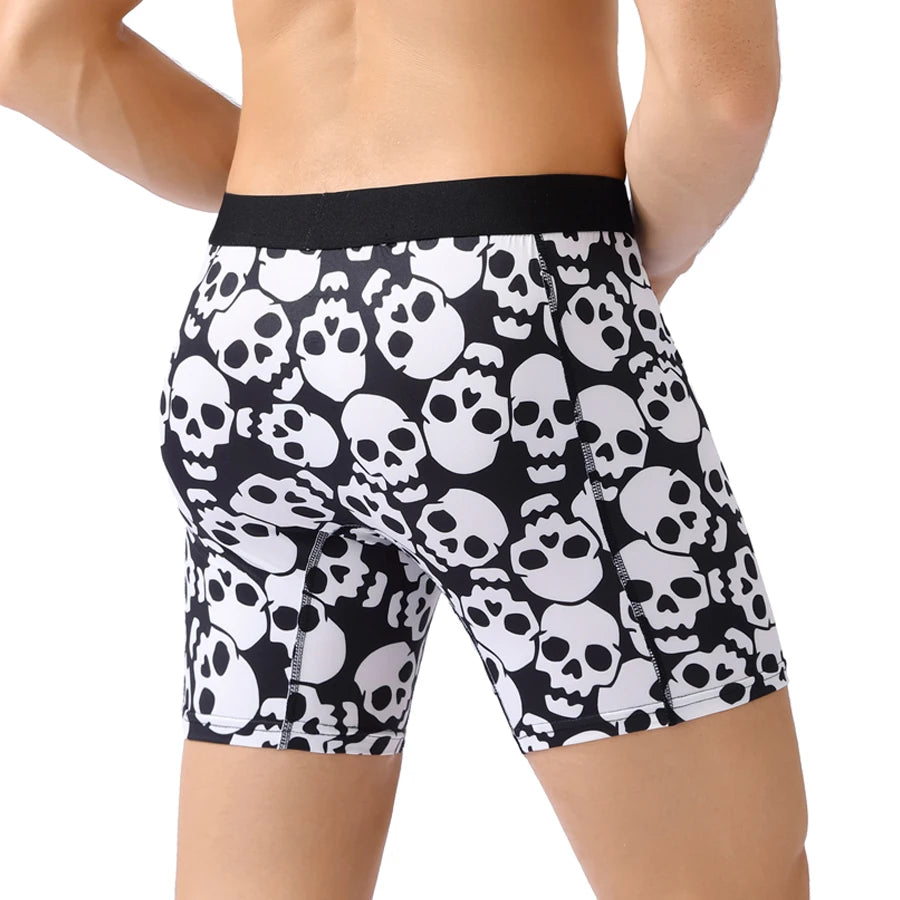 1pcs Medium-Long Men Underpants Shorts Brand Underwear For Men Boxers Sexy Print Men's Panties Letter Waistband Boxer Briefs