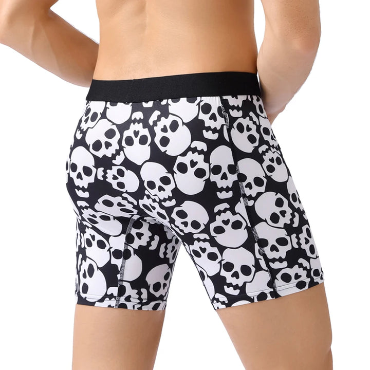 1pcs Medium-Long Men Underpants Shorts Brand Underwear For Men Boxers Sexy Print Men's Panties Letter Waistband Boxer Briefs