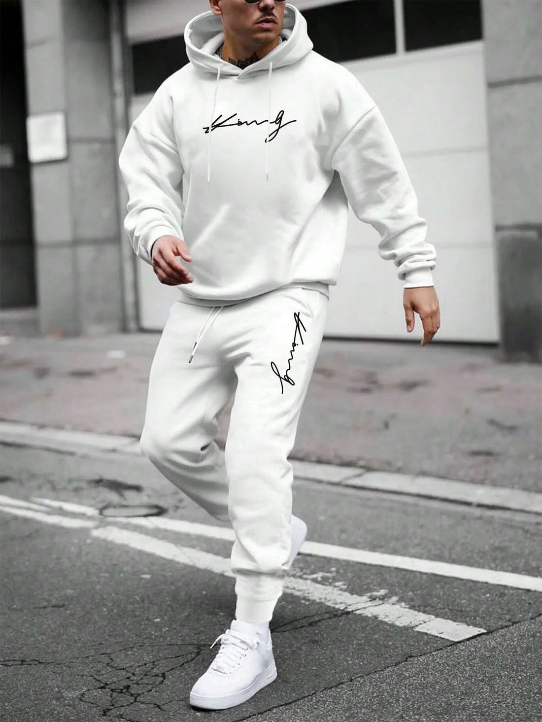 2026 Spring and autumn two-piece men's drawstring women's sports set hooded set quality comfortable casual pullover fashion - ATFH