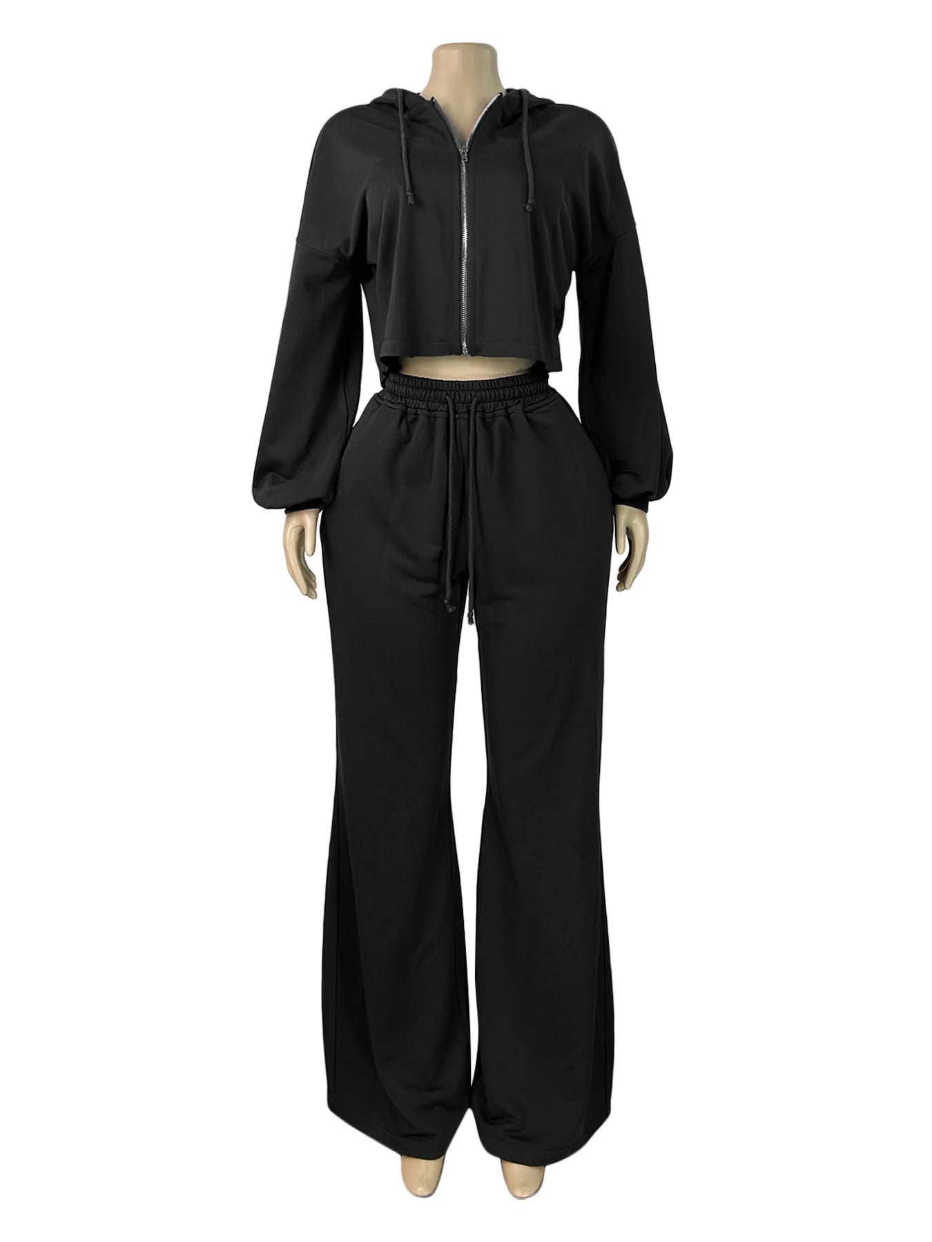 Fashion Hooded Hood Zipper Cardigan Long Pants Suit Lady Lace-up High-waisted Outfit Autumn Winter Woman's Two-piece Sports Set