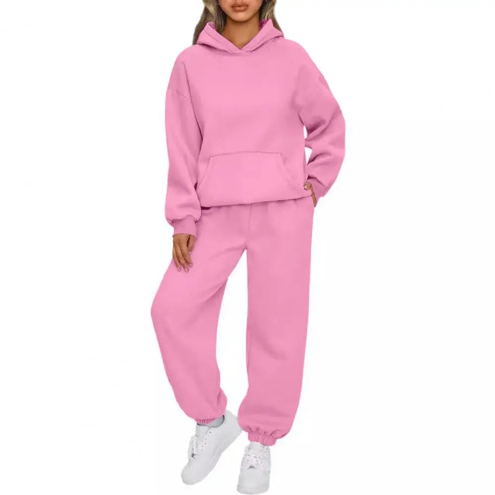 Women's Sets Hoodies Pants 2 Piece Outfits Aesthetic Sportswear Sweatsuit Plus Size Pink Tracksuit