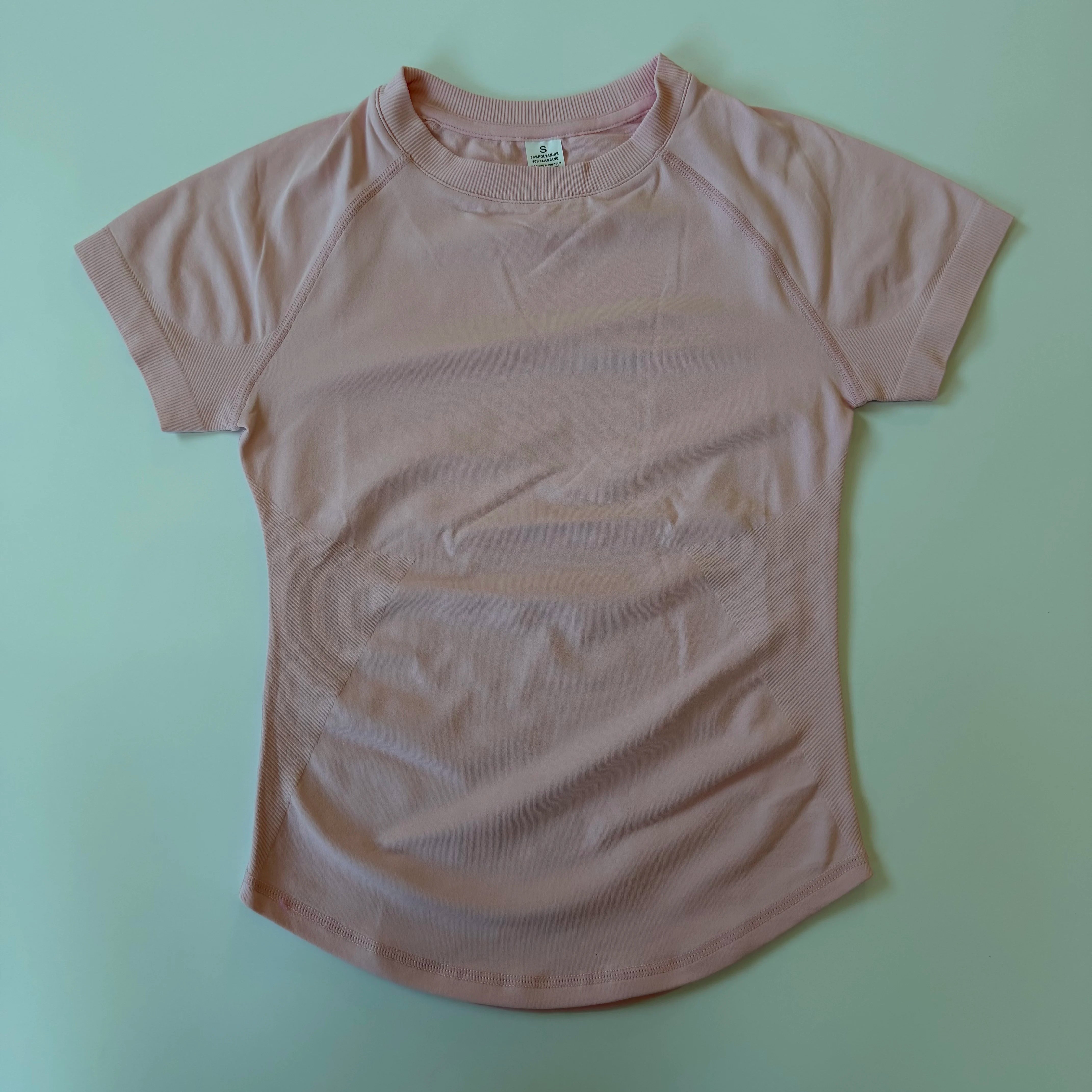 Yoga Short Sleeve Top Women Workout Gym Crop Top Light Weight Yoga Top Workout Shirt Longline Sports Stretchy Shirts - ATFH