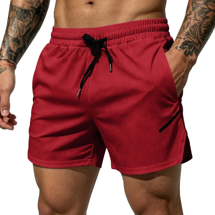 Men's New Breathable Mesh Quick-Drying Sports Shorts with a Drawstring Waistband, Suitable for Casual and Fashionable Sports Wea
