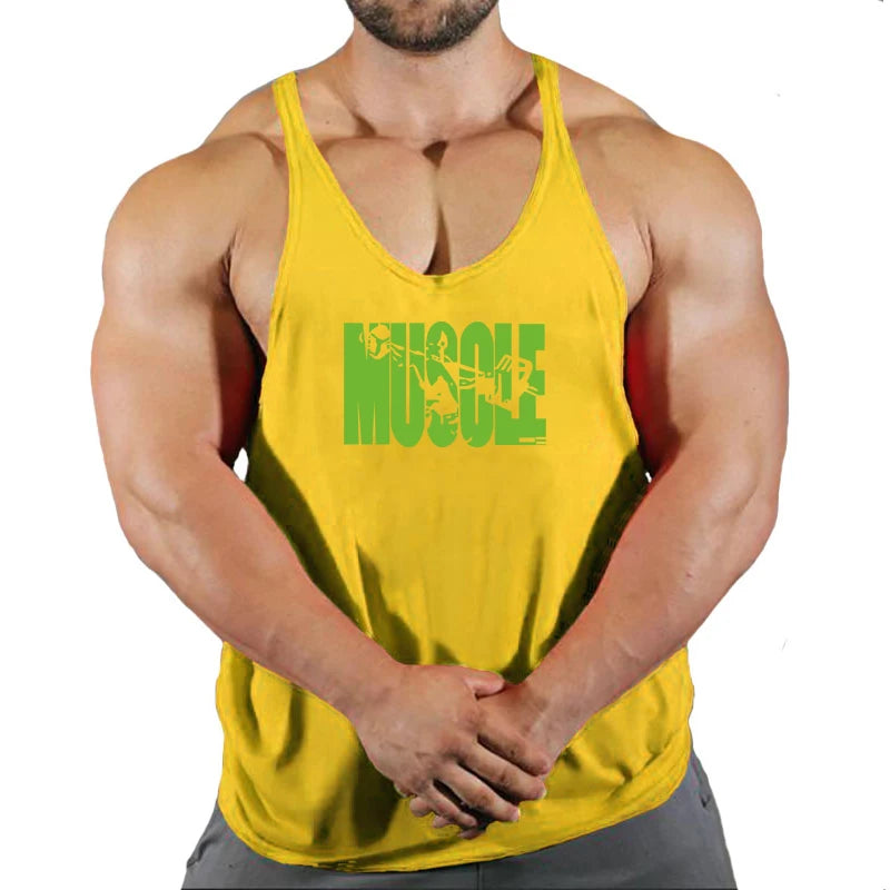 Hot Sale Gym Cotton Singlets Canotte Bodybuilding Stringer Tank Top NO PANI NO GAIN Fitness Shirt Muscle Guys Sleeveless Tanktop