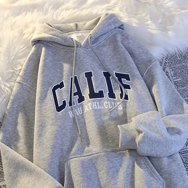 Men And Women Winter Sweatshirt Print Hooded Pullovers Korean Fashion Loose Casual Hoodies Fleece Pullover Women Clothing - ATFH