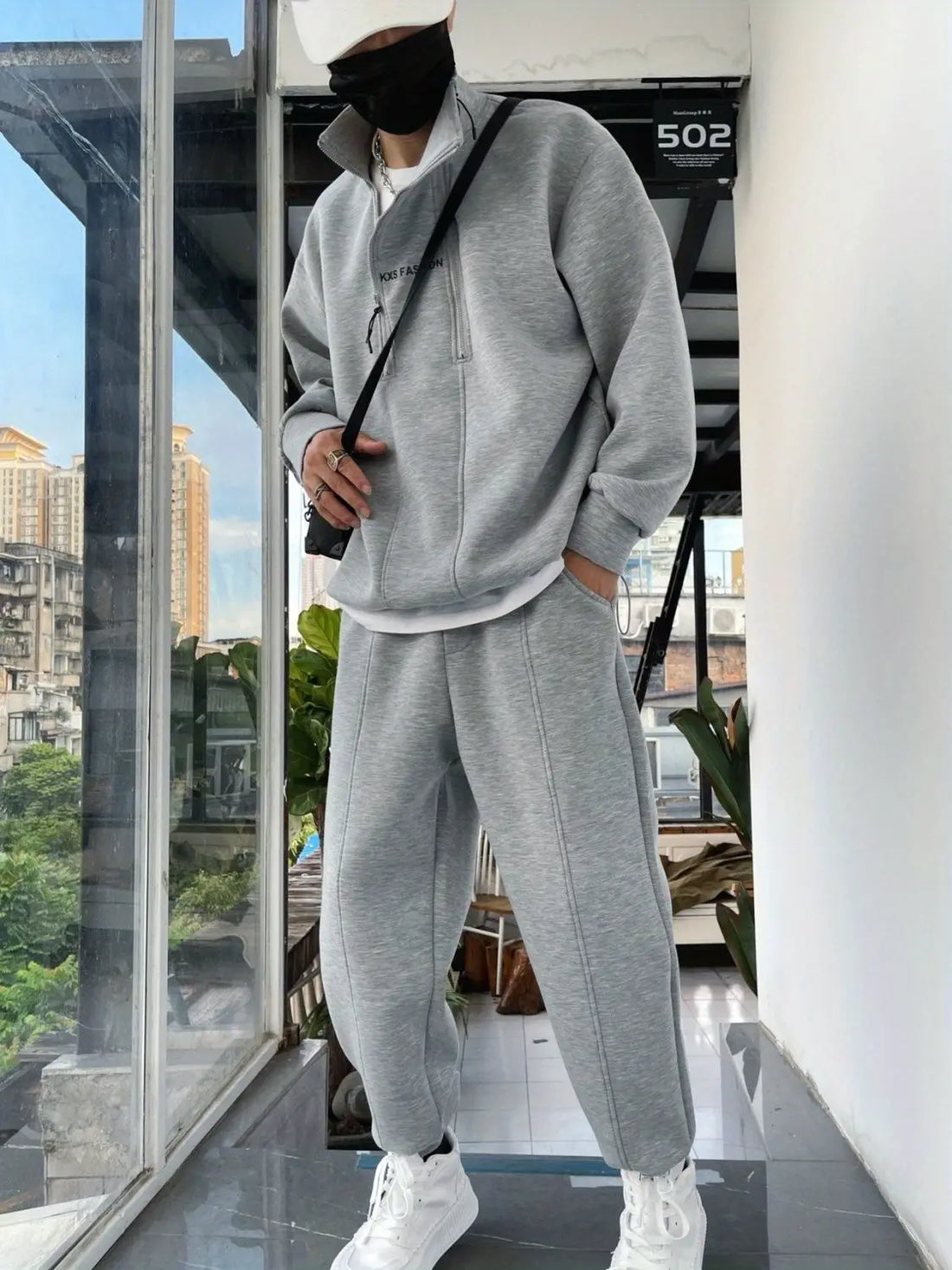 Autumn Winter 2026 New Sports and Leisure Suit Fashion Jacket Sweater Sweatpants Ruffian Handsome Baggy Men's Clothing Set - ATFH