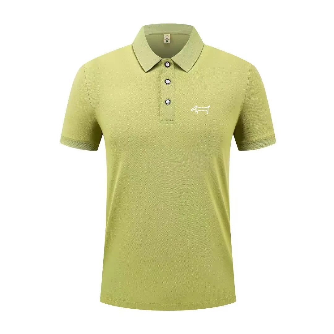 High end luxury men's new T-shirt collar button letter print European style summer hot selling casual sports men's clothing