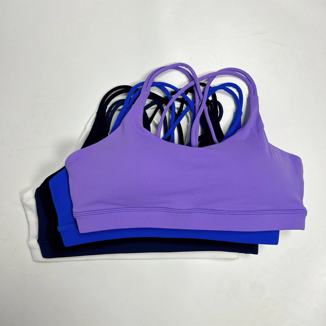 Solid Color high strength Gym Yoga underwear cross Women Fitness Sport Bra Top shockproof Athletic Tight Workout With Chest Pad - ATFH