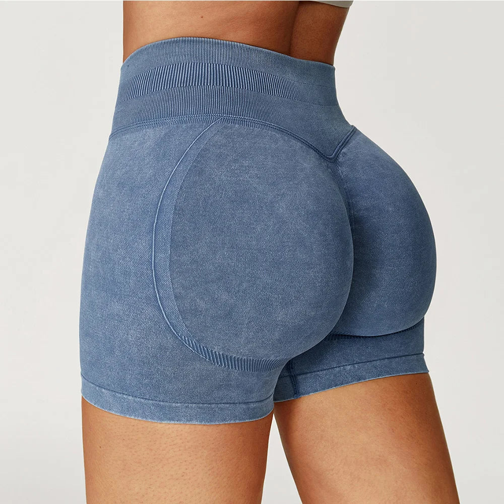 High Waist Yoga Shorts Women Sand Washed Yoga Shorts Workout Shorts Fitness Yoga Lift Butt Fitness Yoga Gym Running Short Pants Tahsi Fashion House