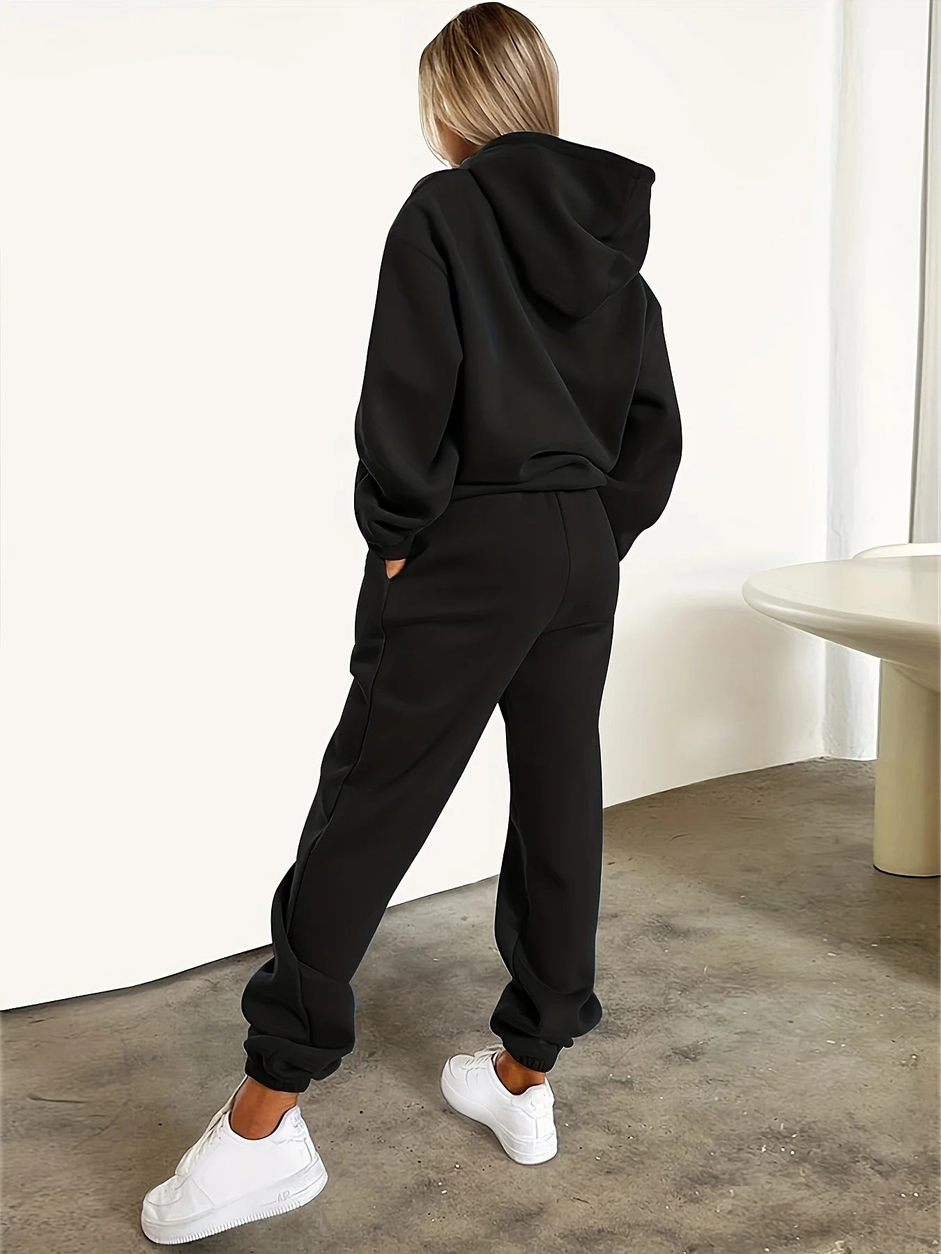 Women's Autumn/Winter Hoodie+Sports Pants Set Street Casual MILANO ITALY Letter Printed Fashion and Velvet Warm Clothing