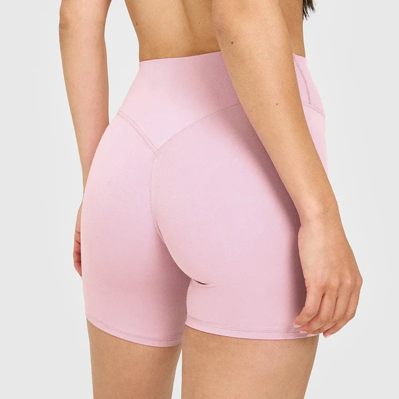 Women Halter Deep V Sports Bra High Waist V Cut Yoga Shorts Soft Stretch Gym Pilates Training Fitness Athletic Active Wear